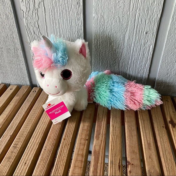 NWT Unicorn Plush Fluffy Tail New Valentine's Day Sweetheart Kids Girls Cute - Picture 11 of 13